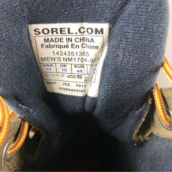 Sorel Mens Sz11 Green/Brown Cheyenne Waterproof Lace Duck Boot - Picture 8 of 14